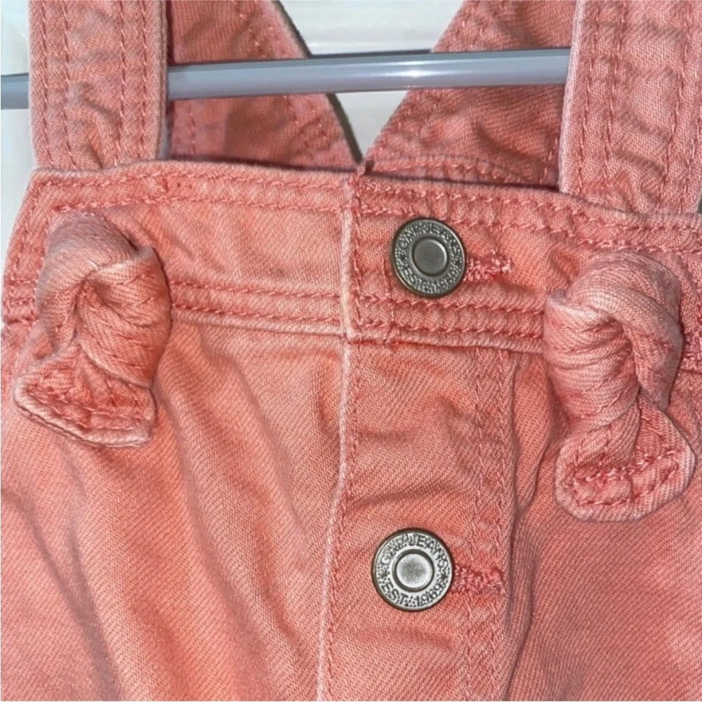 Gap Toddler Girls Short Overalls Romper Pink Button Front Size 2T
